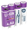 Ansmann aufladbare Batterien Li-Ion Akkus Mignon AA Typ 2000 (min.1800mAh) 4er-Blister 